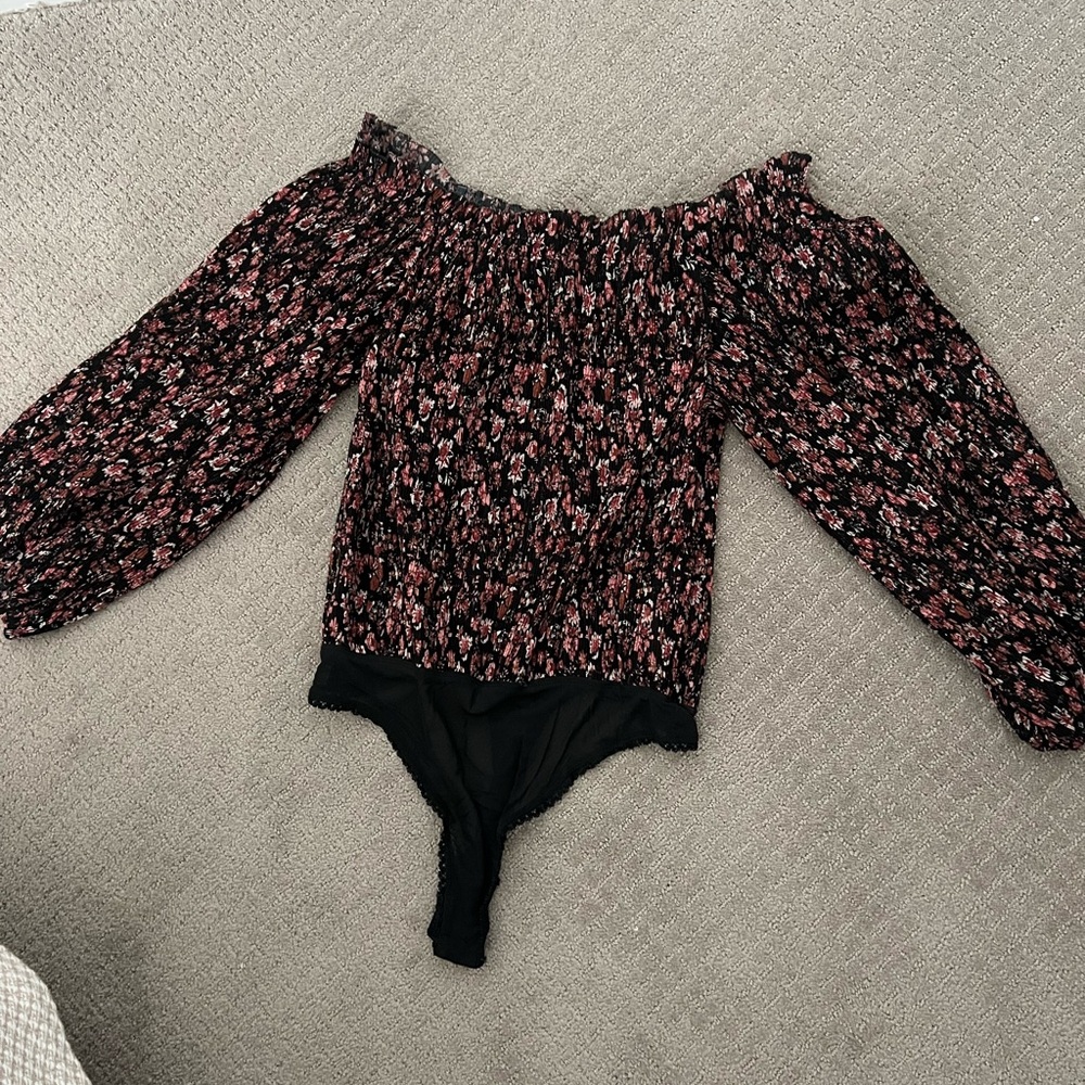 Free people off the shoulder loose fitting body suit